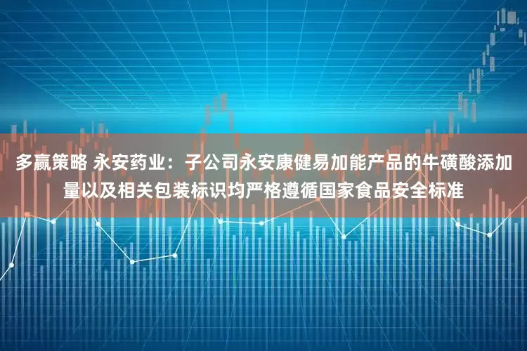 多赢策略 永安药业：子公司永安康健易加能产品的牛磺酸添加量以及相关包装标识均严格遵循国家食品安全标准